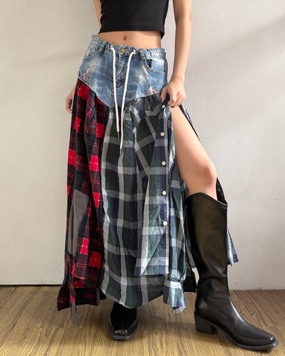 Flannel Maxi Skirt 042