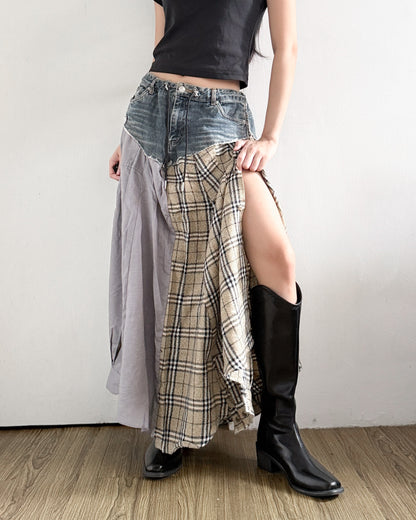Flannel Maxi Skirt 037