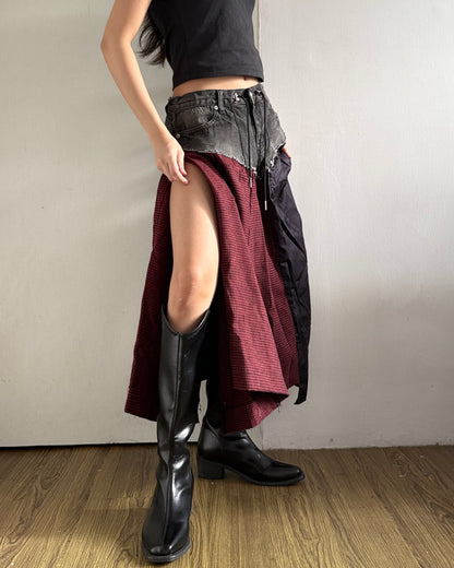 Flannel Maxi Skirt 031