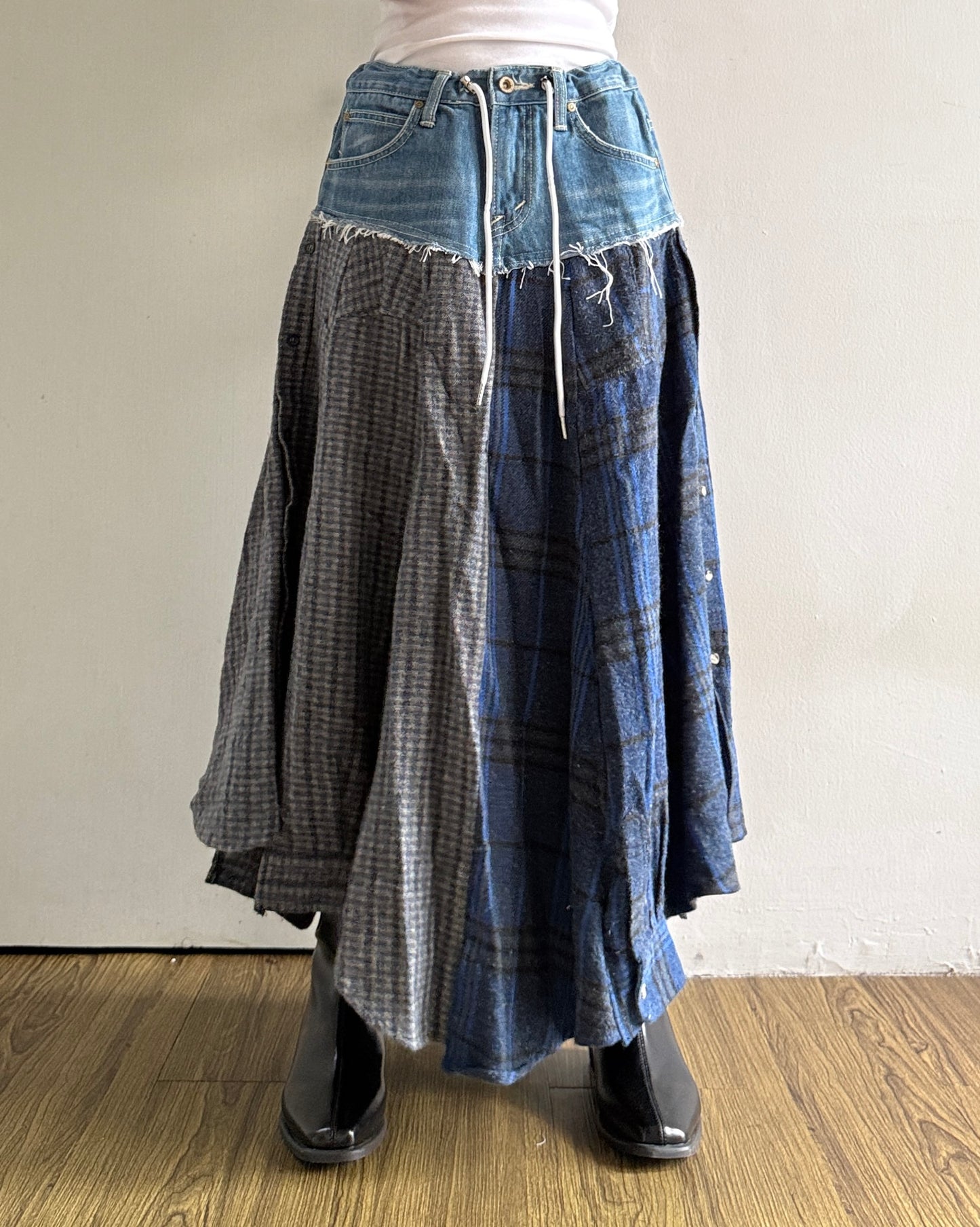Flannel Maxi Skirt 001