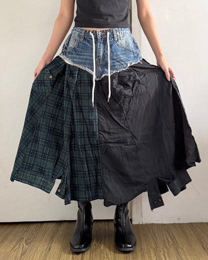 Flannel Maxi Skirt 034