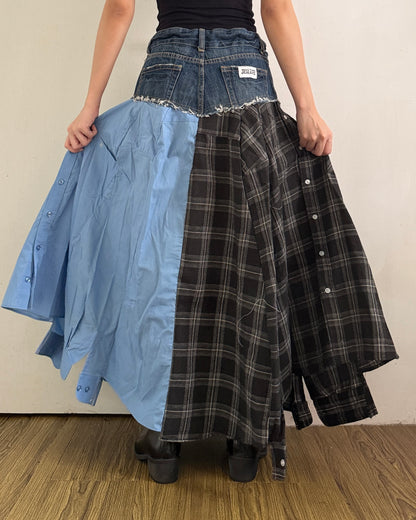 Flannel Maxi Skirt 051