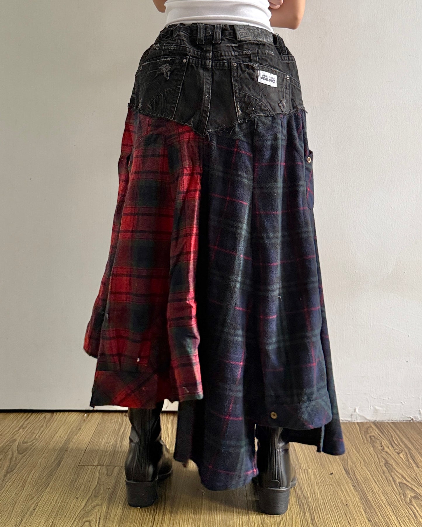 [BIG SIZE] Flannel Maxi Skirt 002
