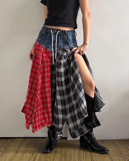 Flannel Maxi Skirt 029