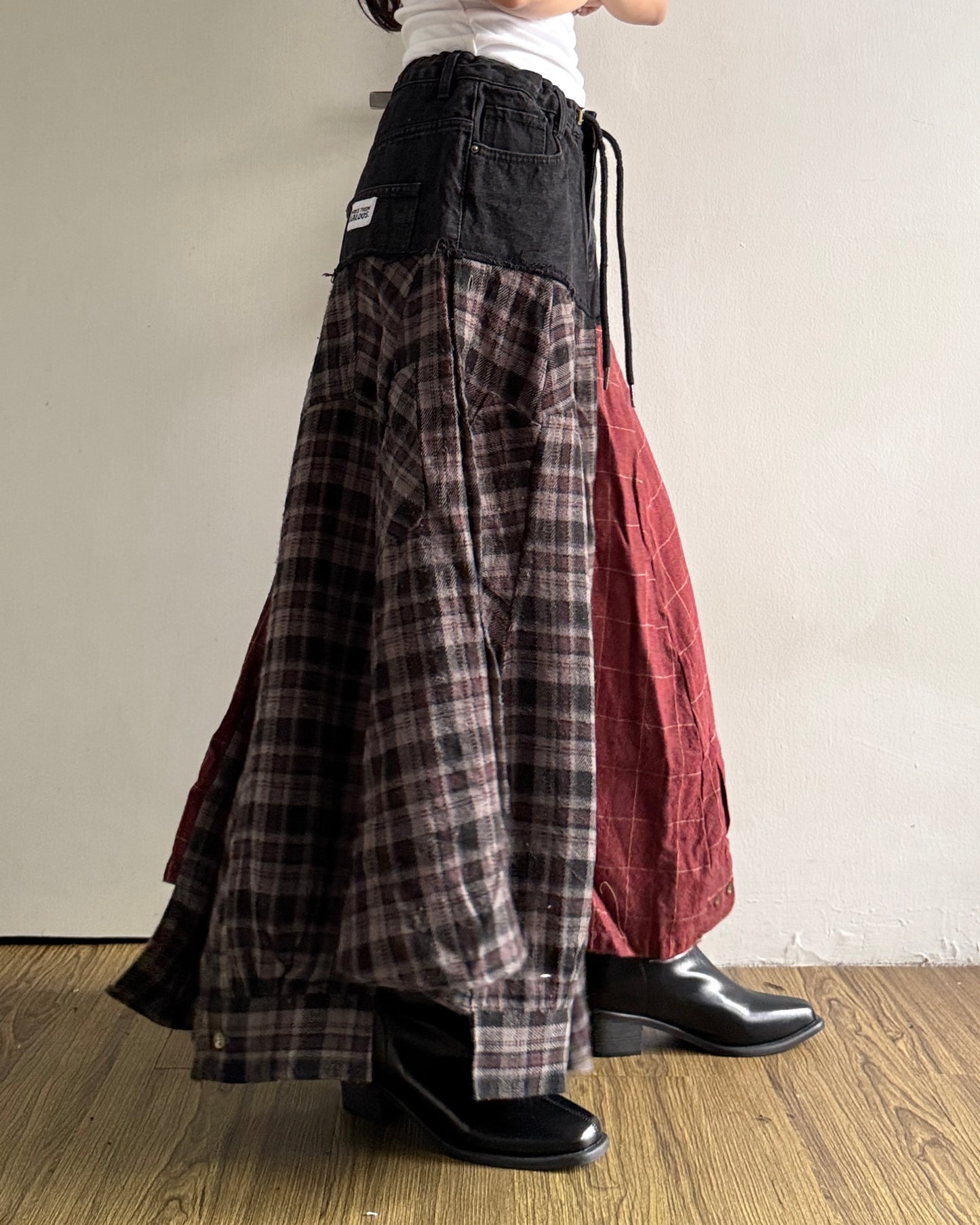 Flannel Maxi Skirt 005