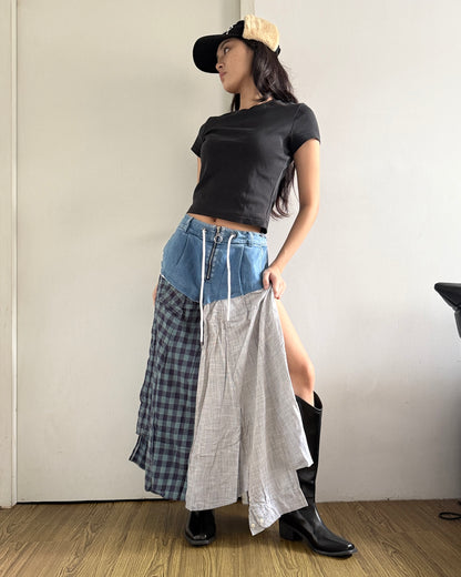 Flannel Maxi Skirt 036