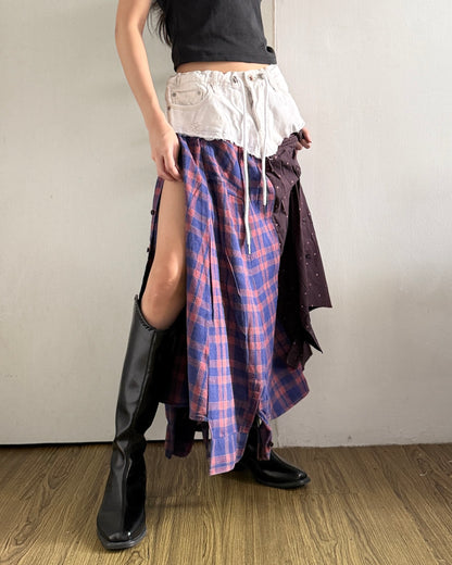 Flannel Maxi Skirt 033