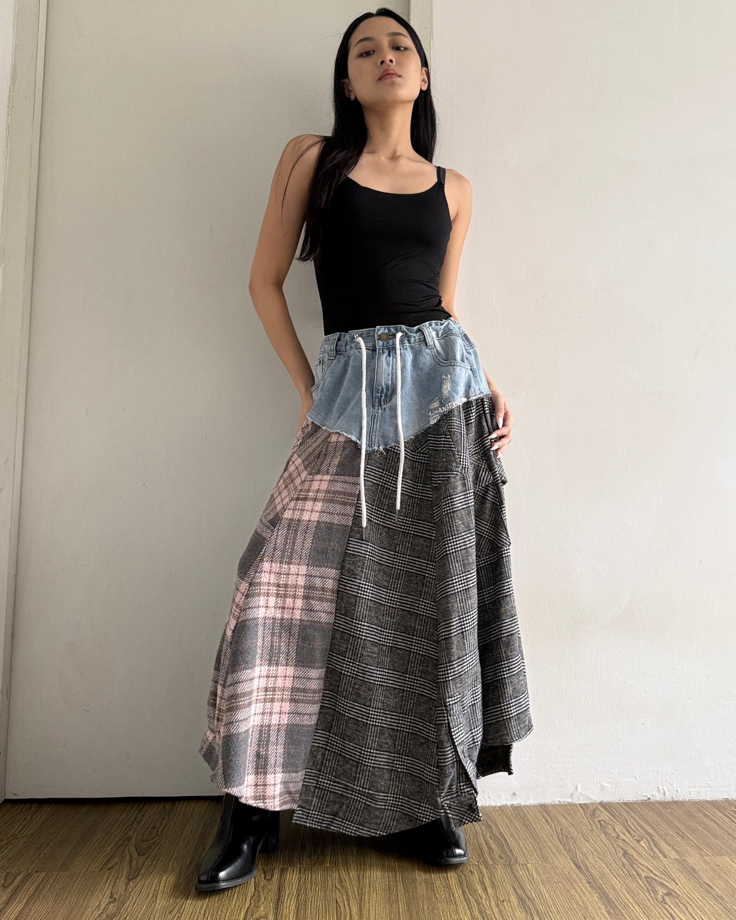 Flannel Maxi Skirt 010
