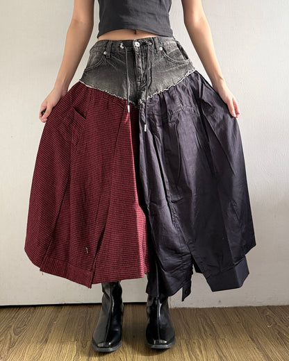 Flannel Maxi Skirt 031