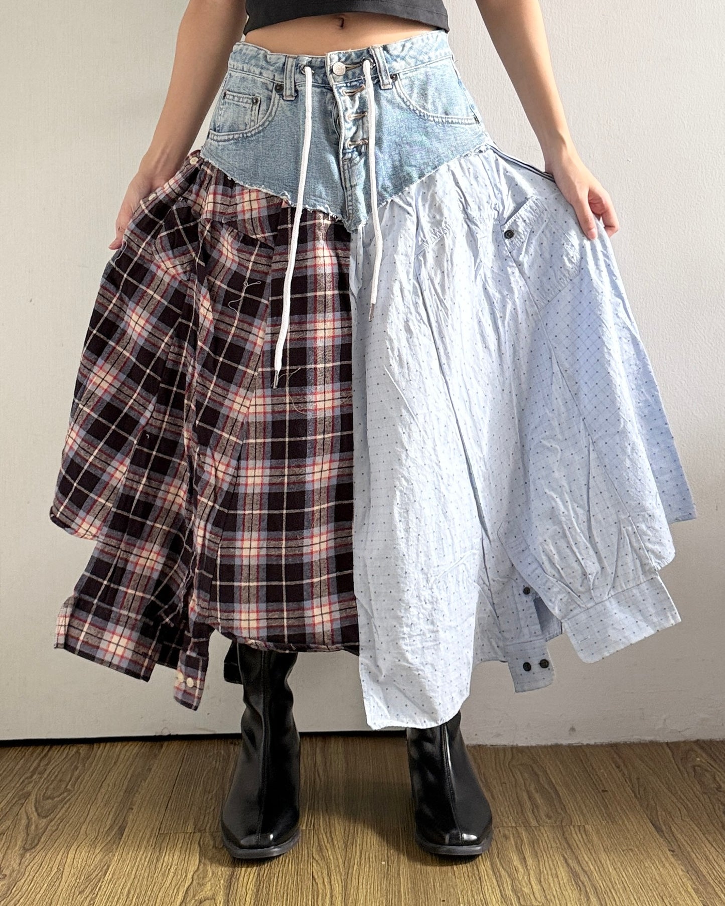 Flannel Maxi Skirt 039