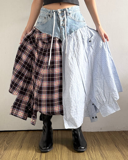 Flannel Maxi Skirt 039