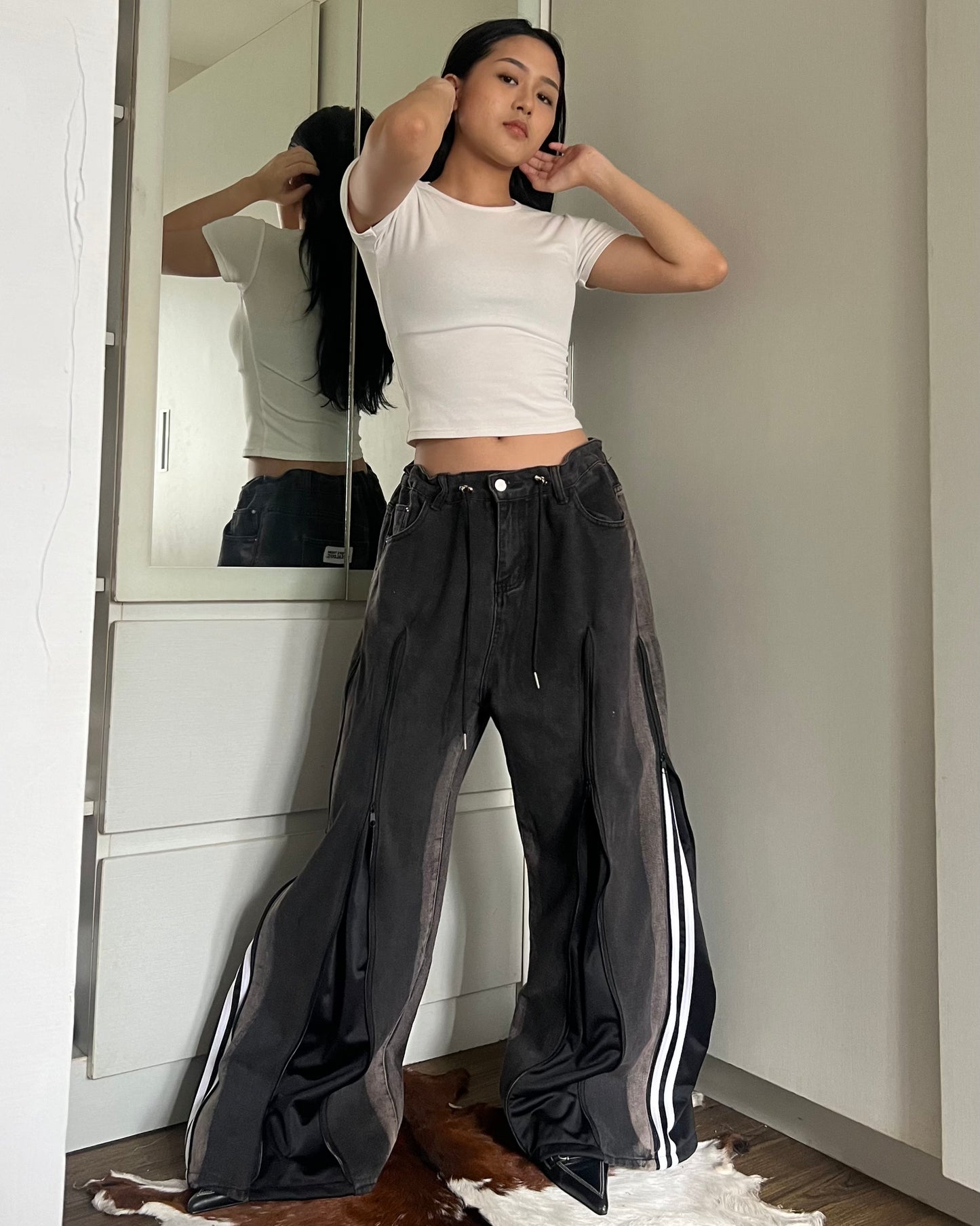 [BIG SIZE] Zipper Pants 056