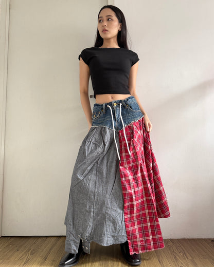 Flannel Maxi Skirt 044