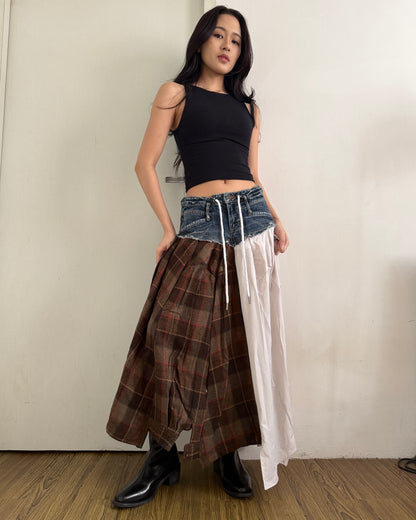 Flannel Maxi Skirt 048
