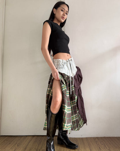 Flannel Maxi Skirt 041