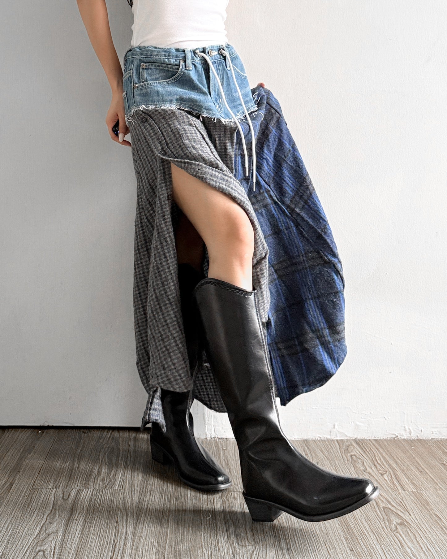 Flannel Maxi Skirt 001