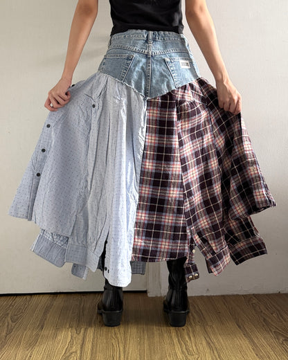 Flannel Maxi Skirt 039