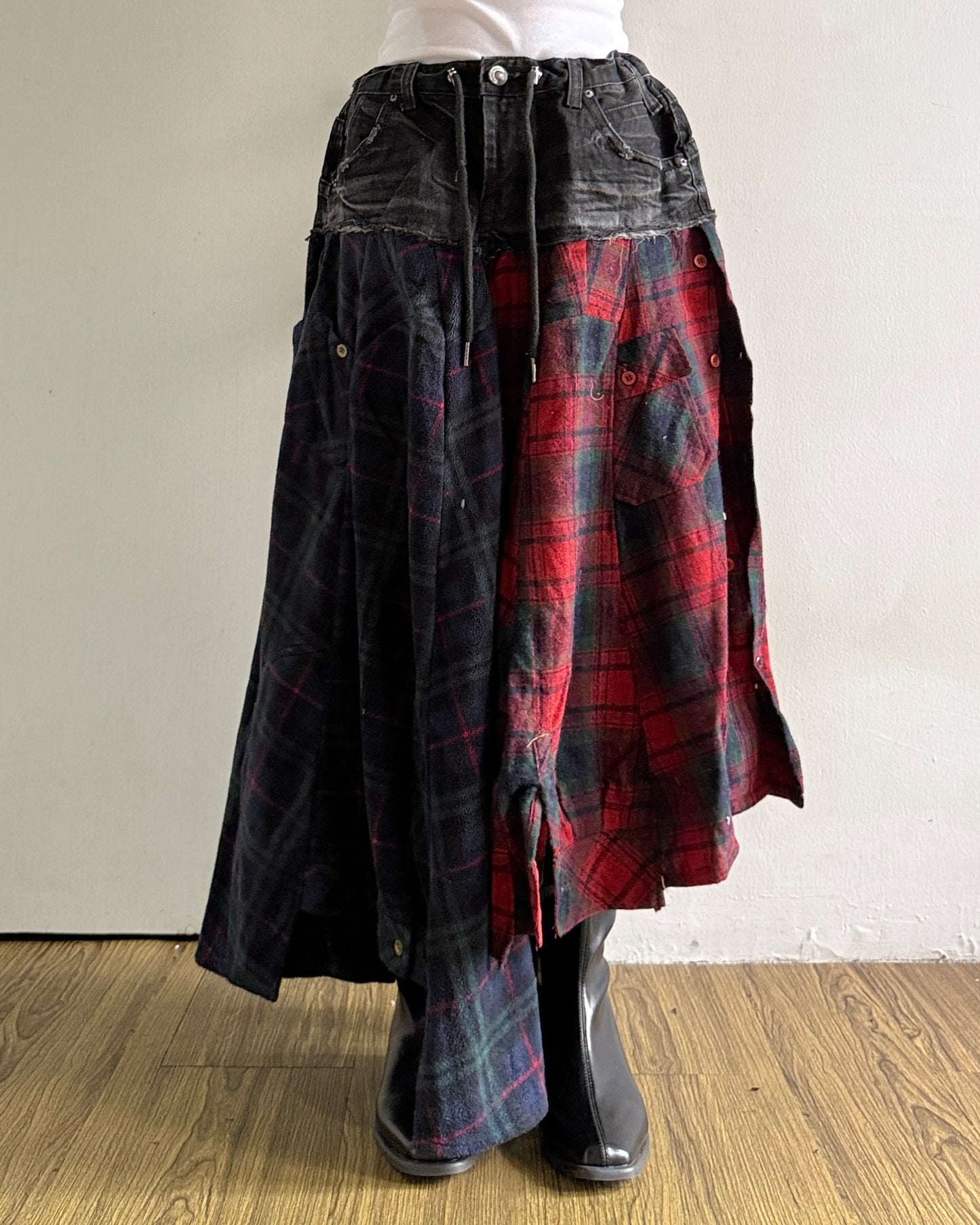 [BIG SIZE] Flannel Maxi Skirt 002