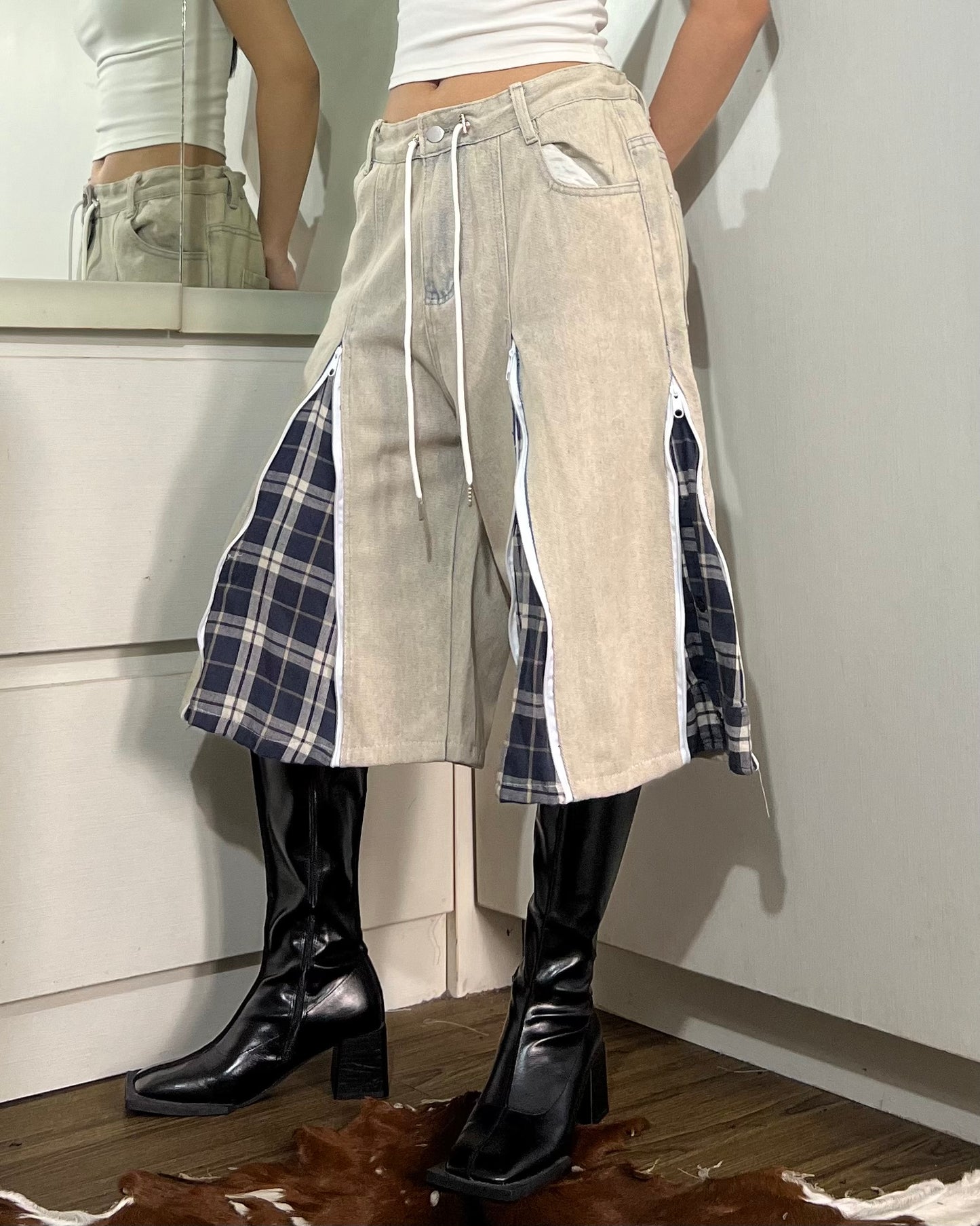[BIG SIZE] Zipper Jorts 003