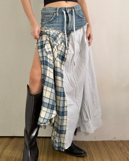 Flannel Maxi Skirt 050