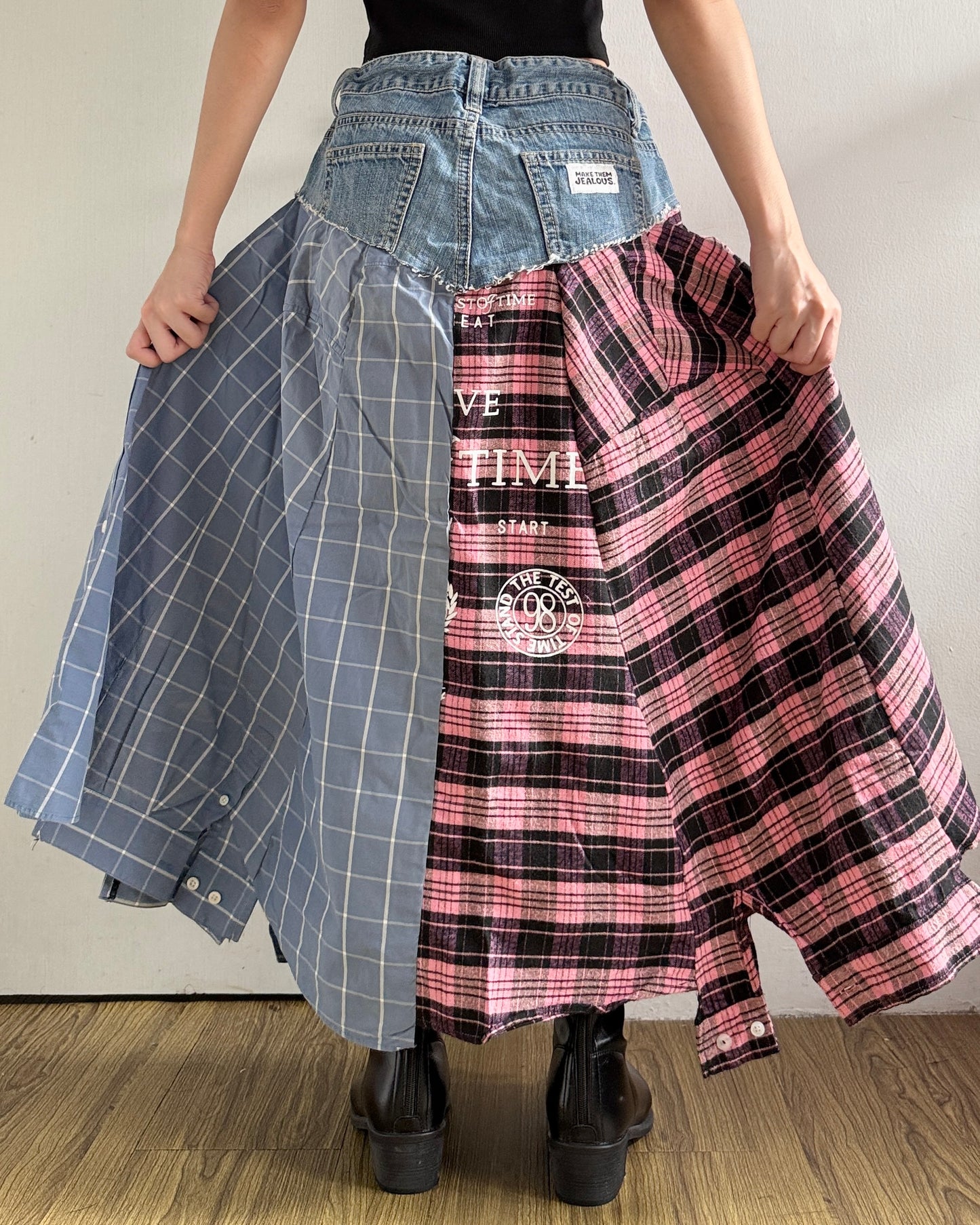 Flannel Maxi Skirt 046