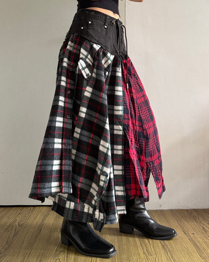 Flannel Maxi Skirt 019