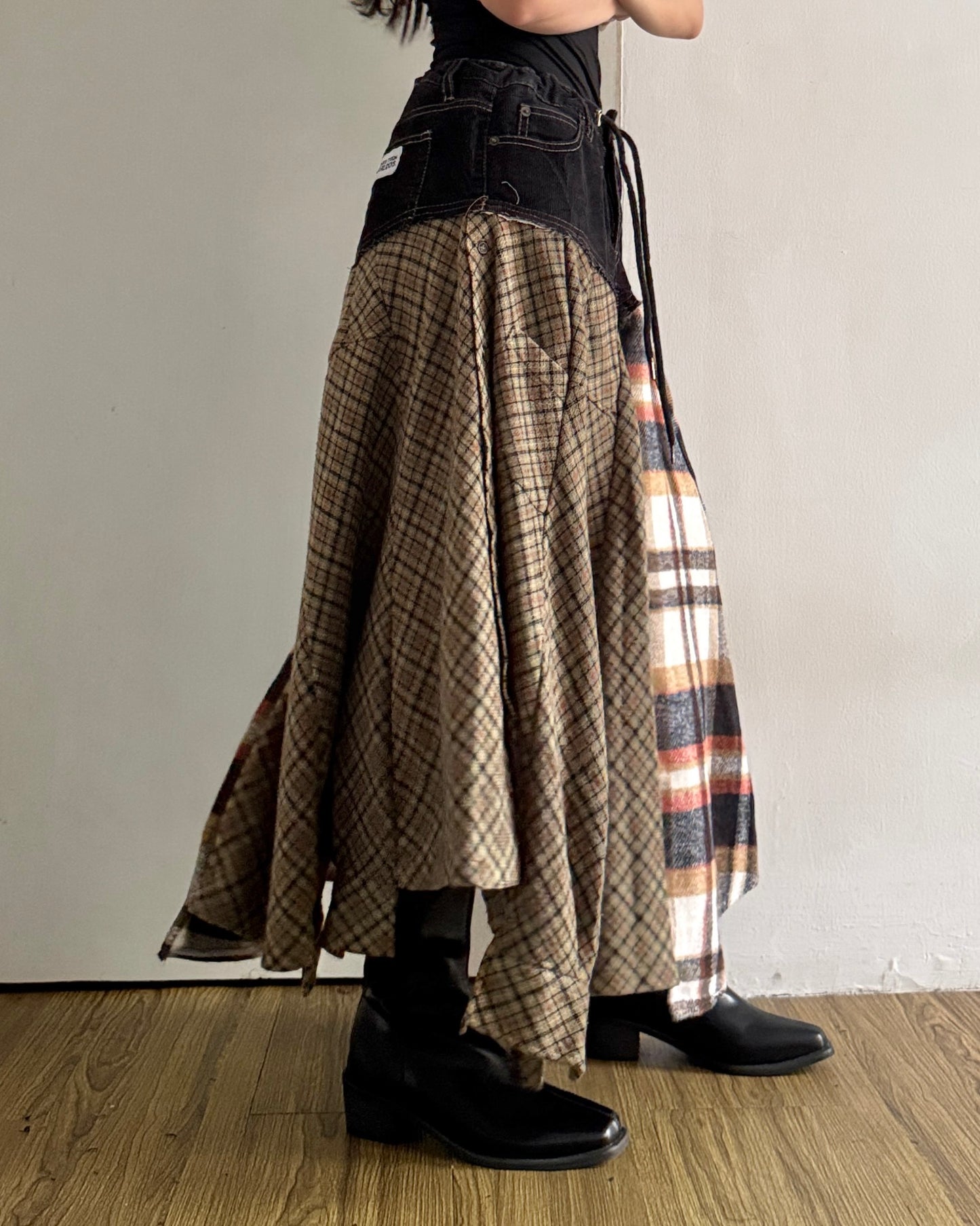 Flannel Maxi Skirt 006