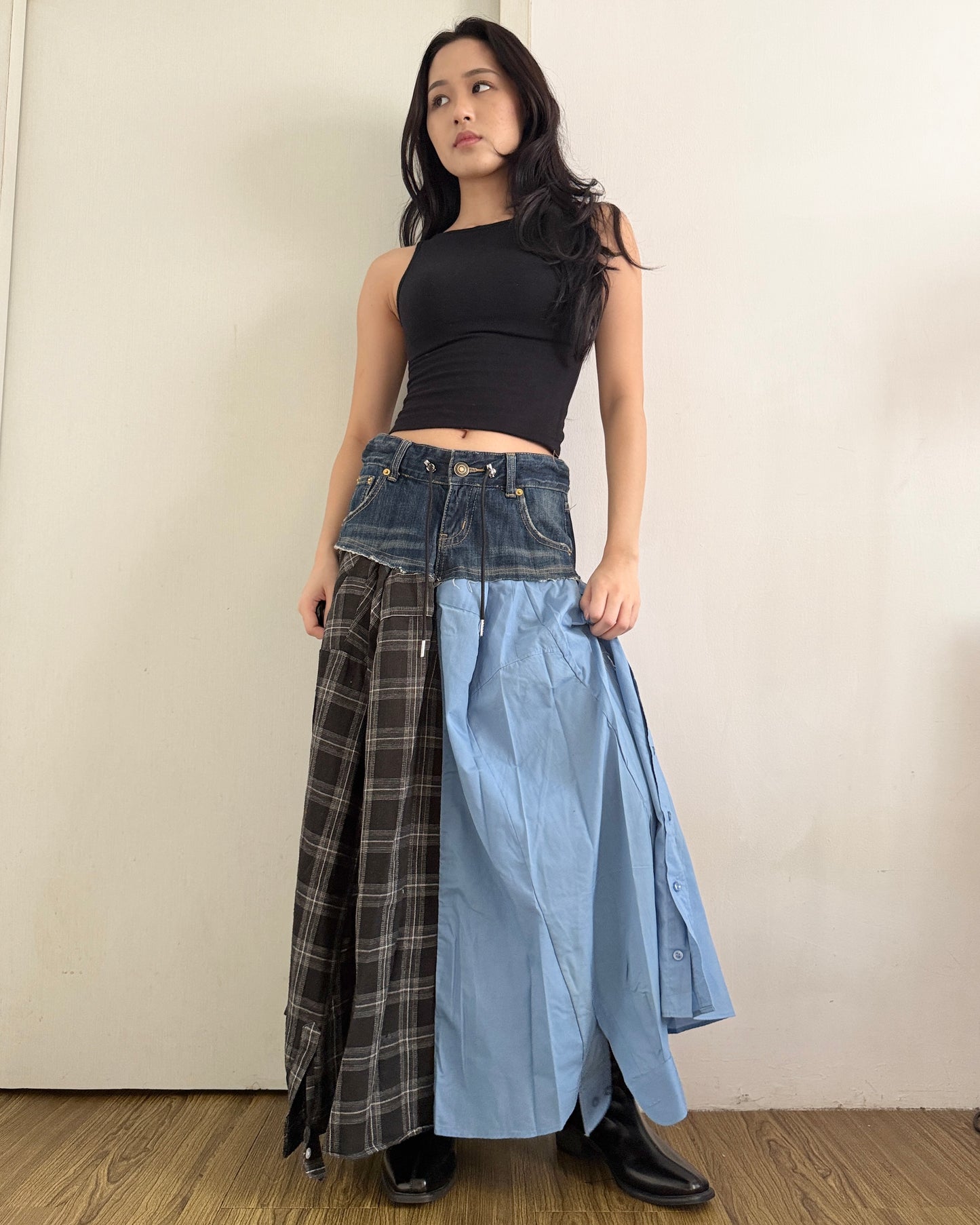 Flannel Maxi Skirt 051
