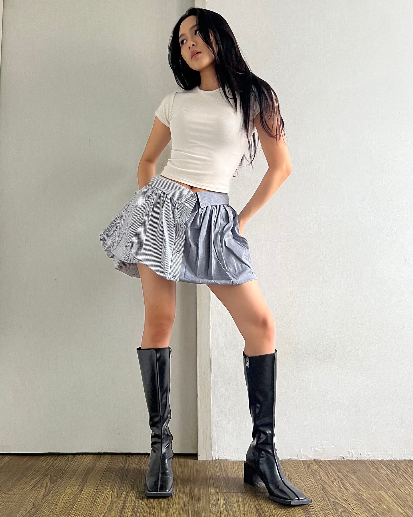 Button-up Balloon Skirt 004