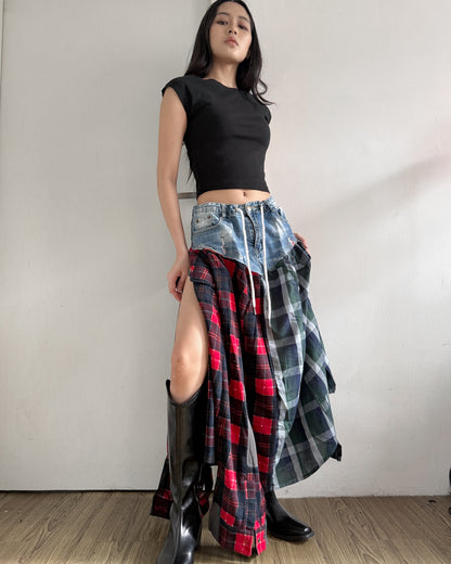 Flannel Maxi Skirt 042