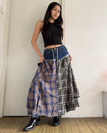 Flannel Maxi Skirt 013