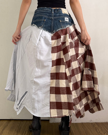 Flannel Maxi Skirt 049