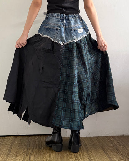Flannel Maxi Skirt 034