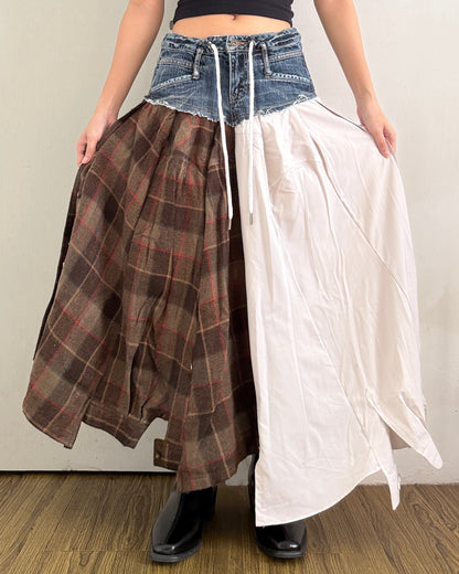Flannel Maxi Skirt 048