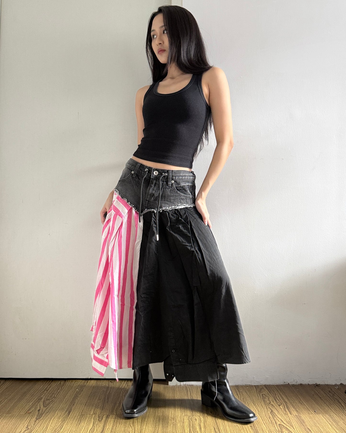 Flannel Maxi Skirt 065