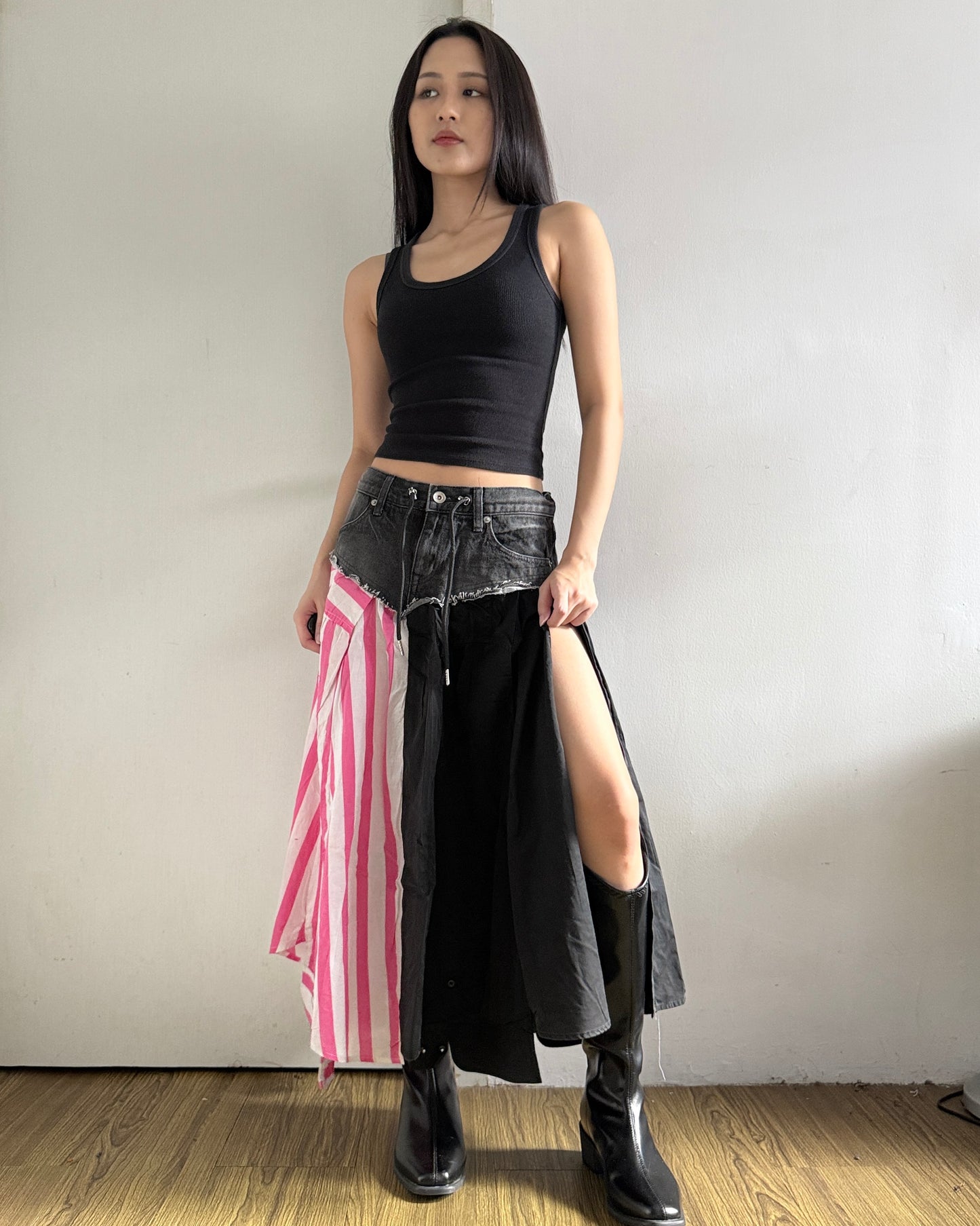 Flannel Maxi Skirt 065