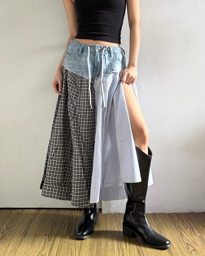 Flannel Maxi Skirt 064