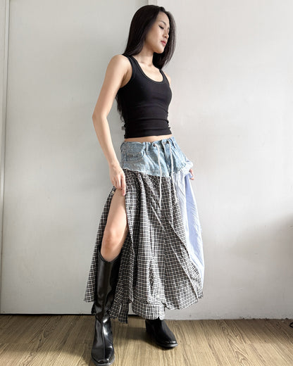 Flannel Maxi Skirt 064