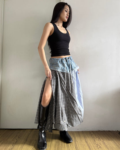 Flannel Maxi Skirt 064