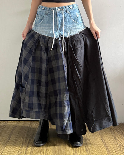 Flannel Maxi Skirt 063