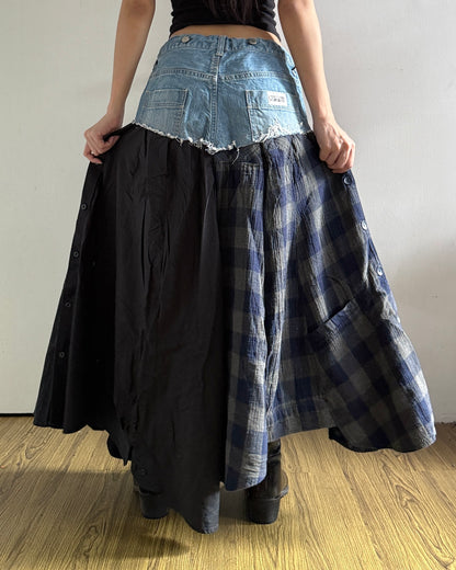 Flannel Maxi Skirt 063