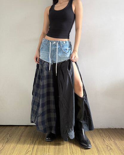 Flannel Maxi Skirt 063
