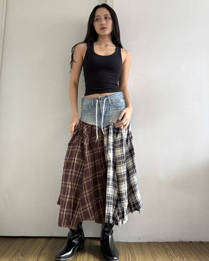 Flannel Maxi Skirt 062