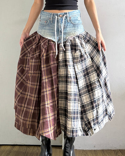 Flannel Maxi Skirt 062