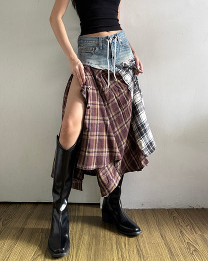Flannel Maxi Skirt 062