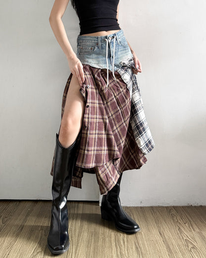 Flannel Maxi Skirt 062