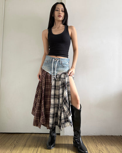 Flannel Maxi Skirt 062