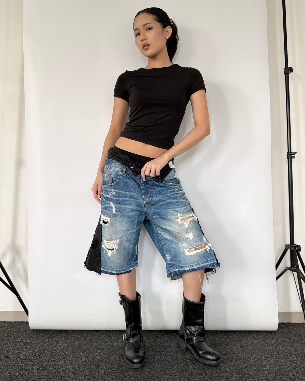 Double Waist Jorts 012