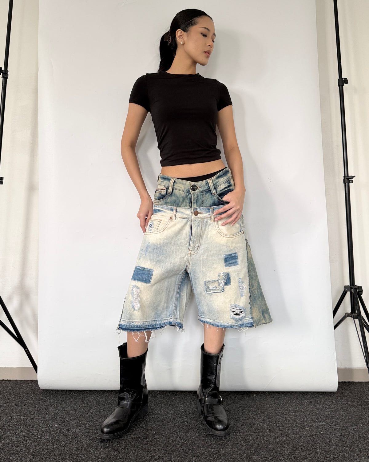 Double Waist Jorts 013