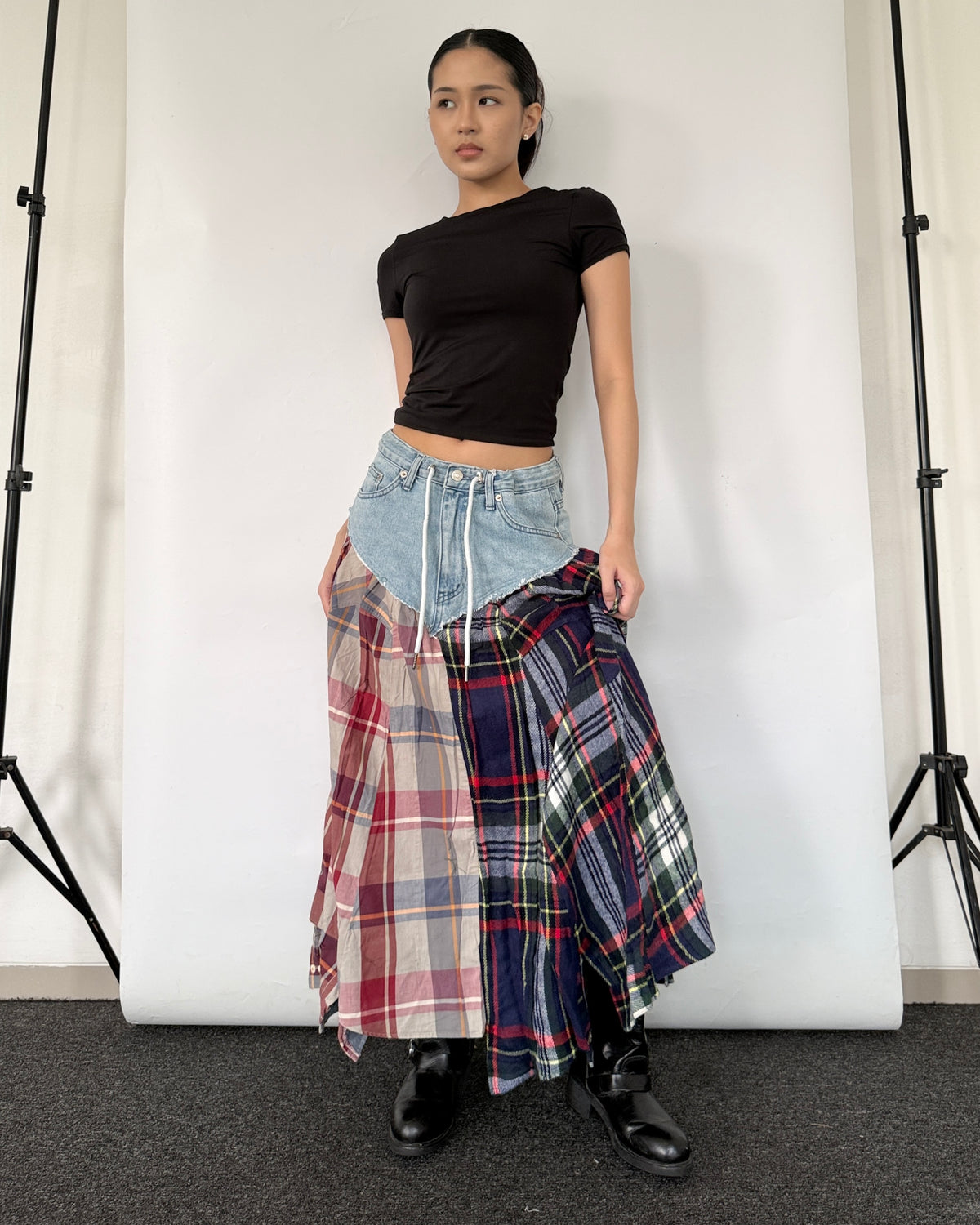 Flannel Maxi Skirt 096
